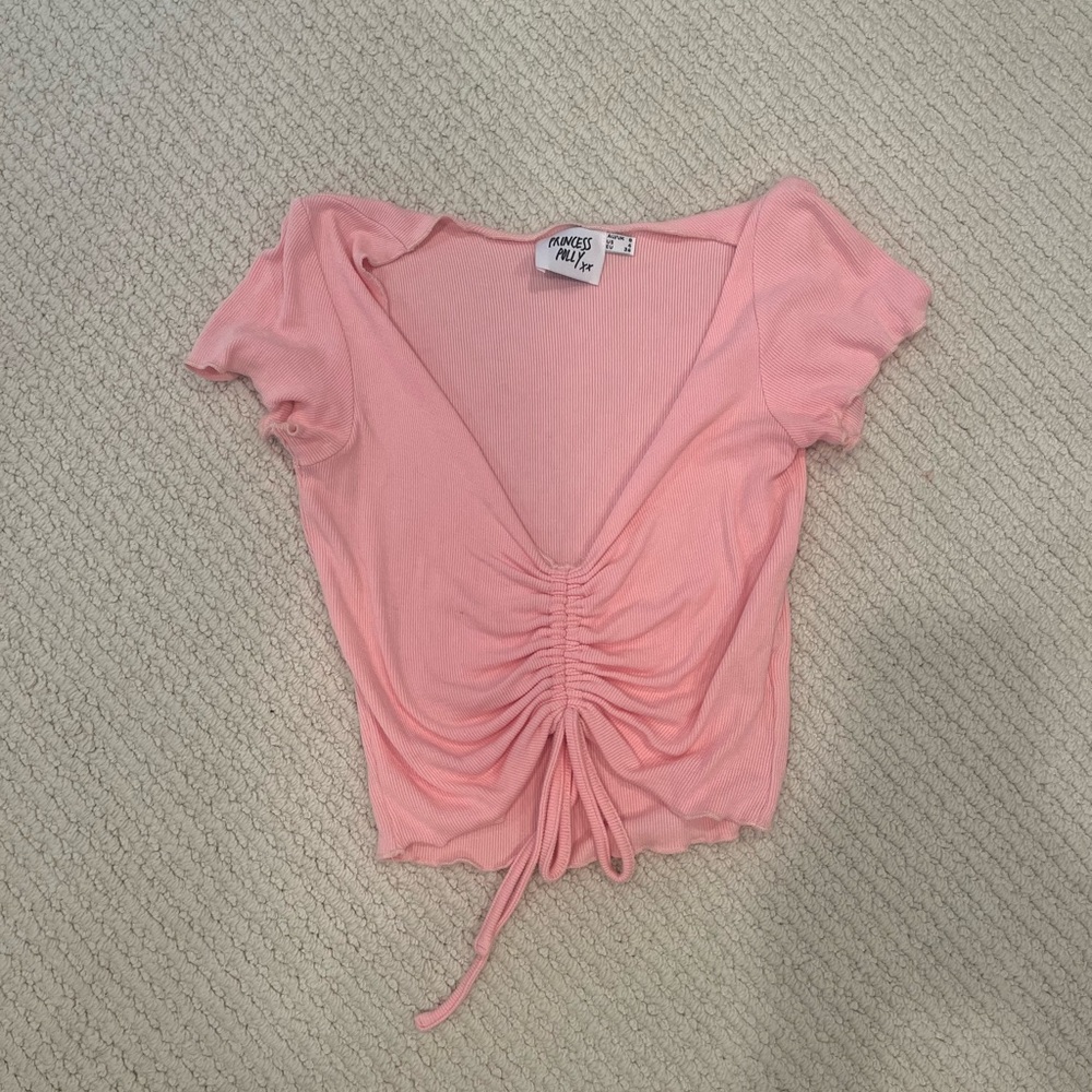 Pink princess polly sinched top, very flattering